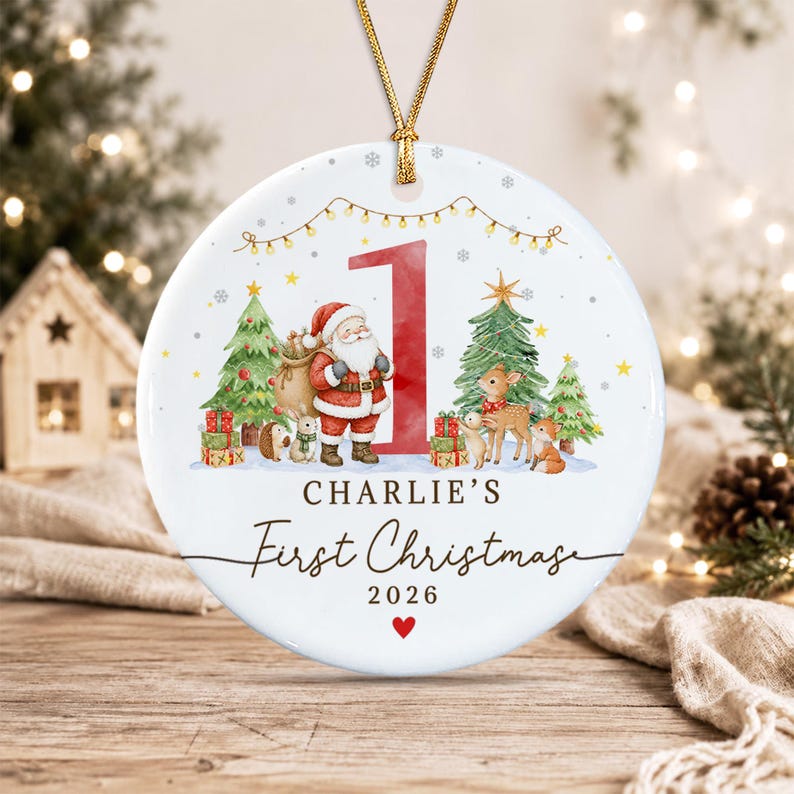 Woodland Baby Ceramic Christmas Ornament