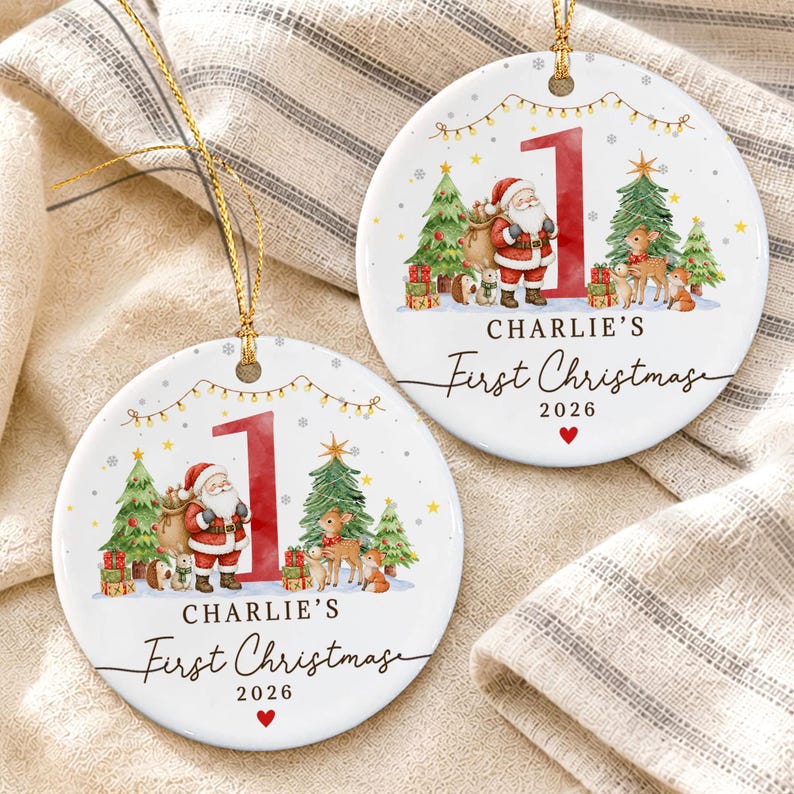 Woodland Baby Ceramic Christmas Ornament
