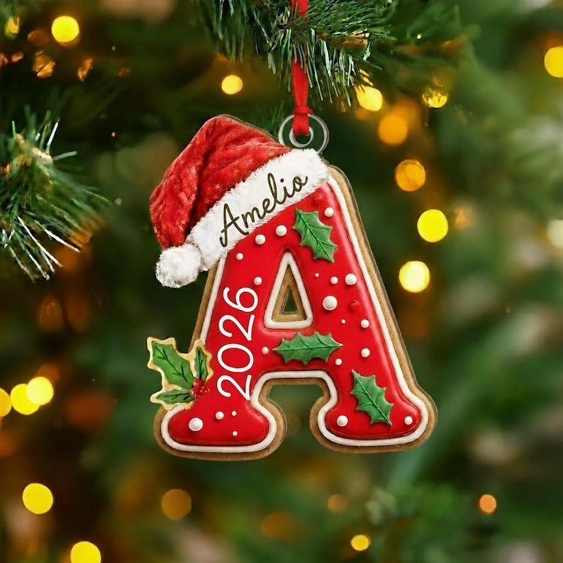 Gingerbread Kid Name Acrylic Ornament 2026