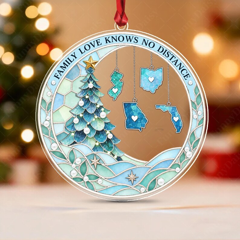 Long Distance State Acrylic Ornament