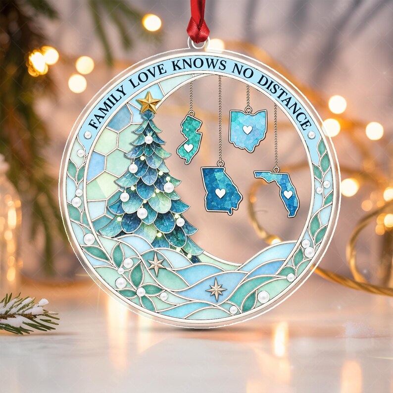 Long Distance State Acrylic Ornament