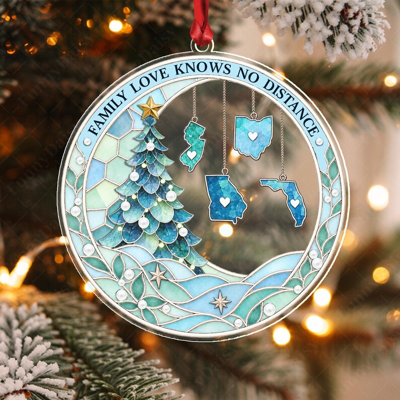 Long Distance State Acrylic Ornament