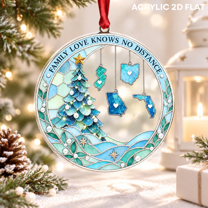 Long Distance State Acrylic Ornament