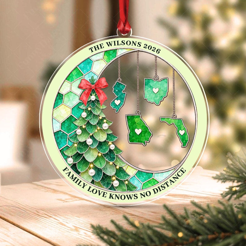 Love Knows No Distance Acrylic Ornament