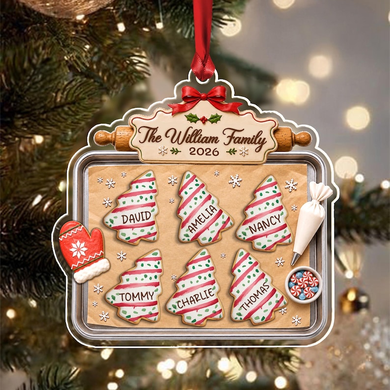 Gingerbread Family Name Christmas Ornament