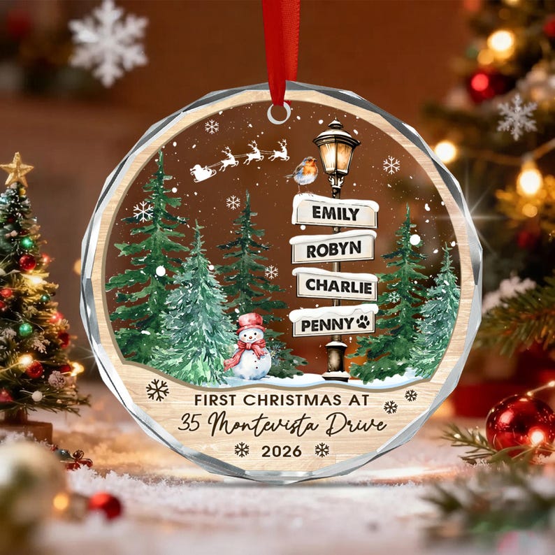New House Family Name Christmas Ornament