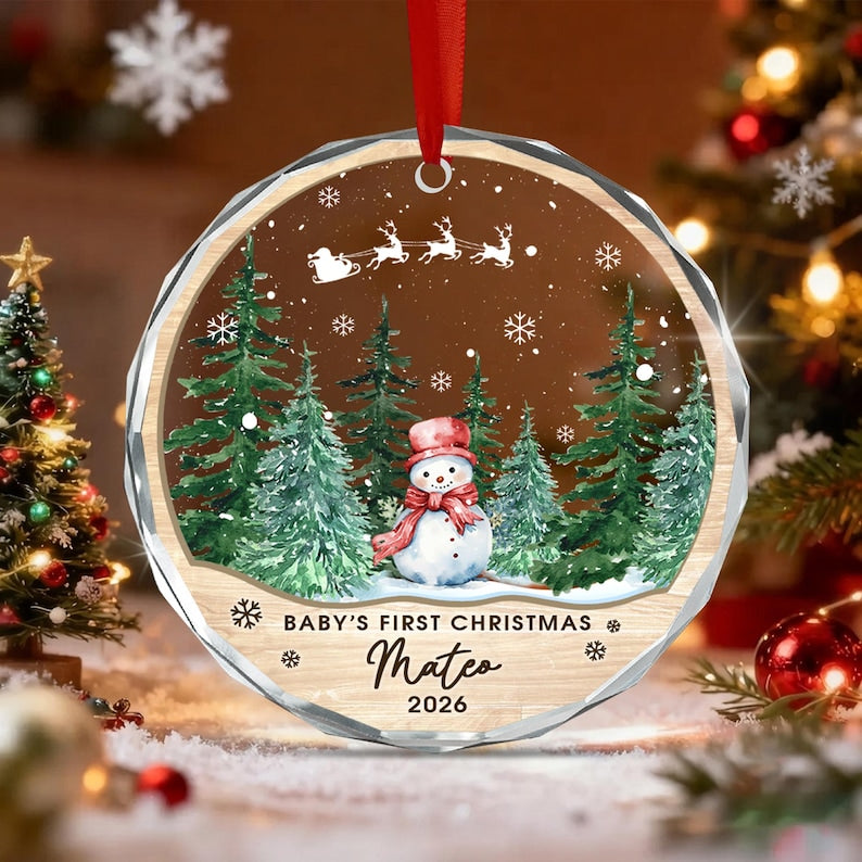 Newborn Name Snowman Ornament 2026
