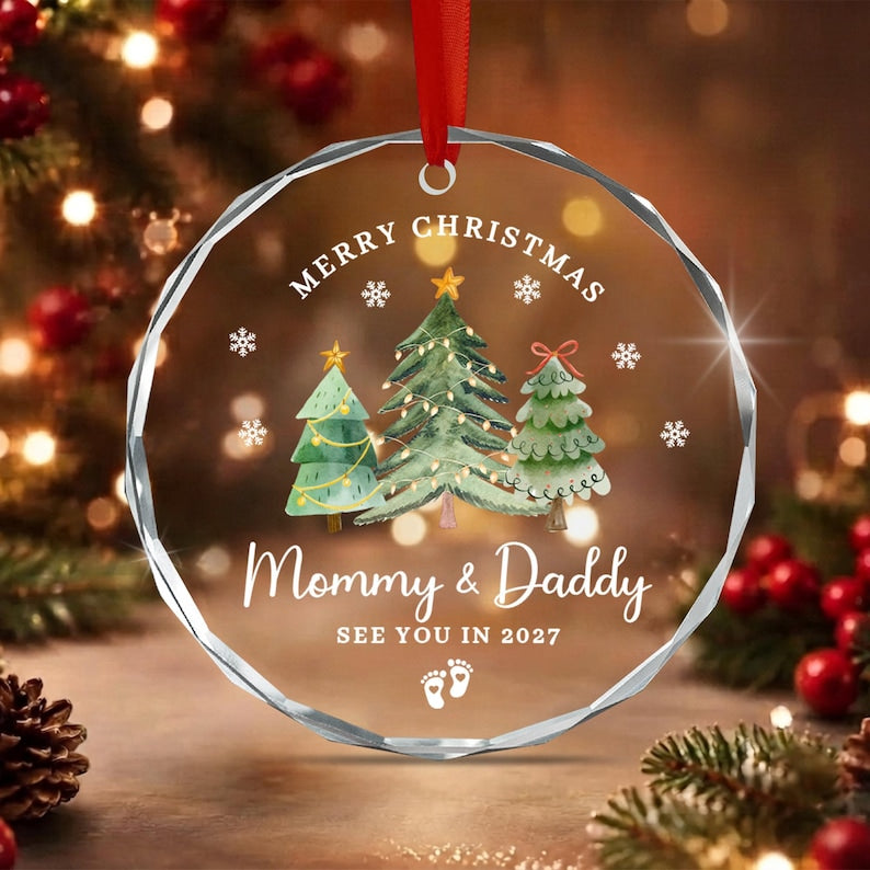 Promoted to Mom & Dad Announcement Ornament