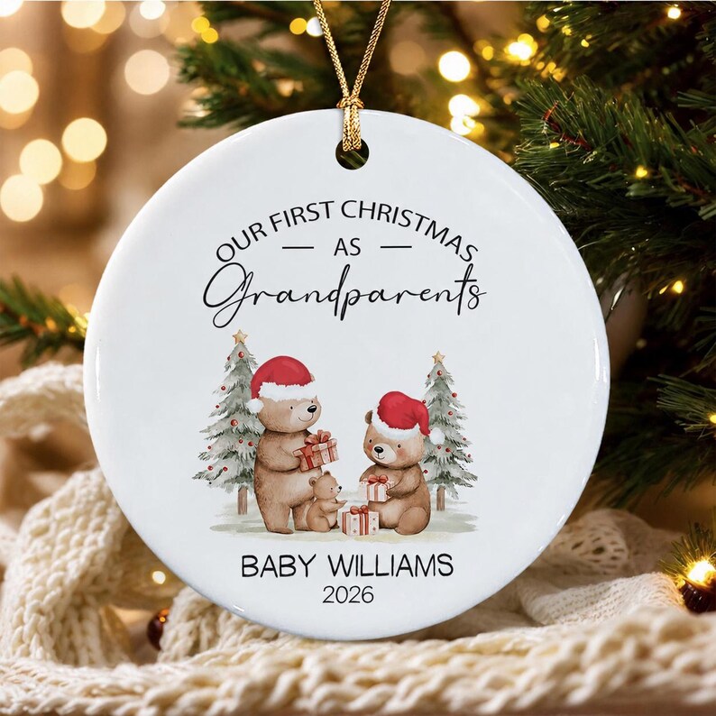 First Christmas Grandparents Name Ornament