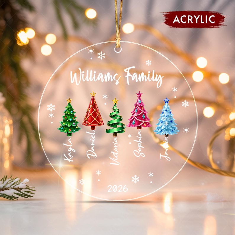 Sea Glass Christmas Tree Name Ornament