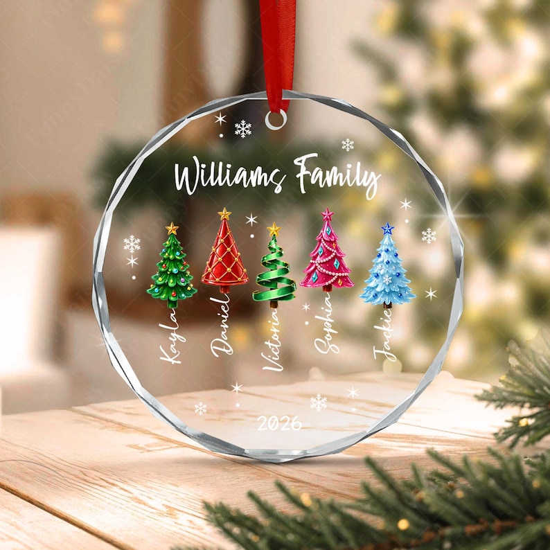 Sea Glass Christmas Tree Name Ornament