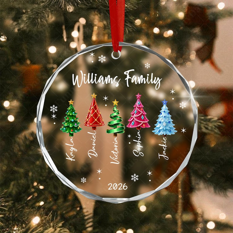 Sea Glass Christmas Tree Name Ornament
