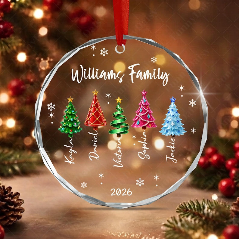 Sea Glass Christmas Tree Name Ornament