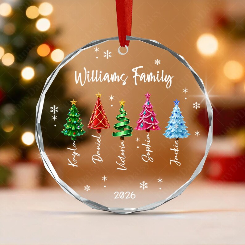 Sea Glass Christmas Tree Name Ornament