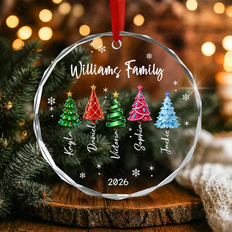 Sea Glass Christmas Tree Name Ornament