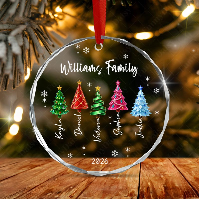 Sea Glass Christmas Tree Name Ornament