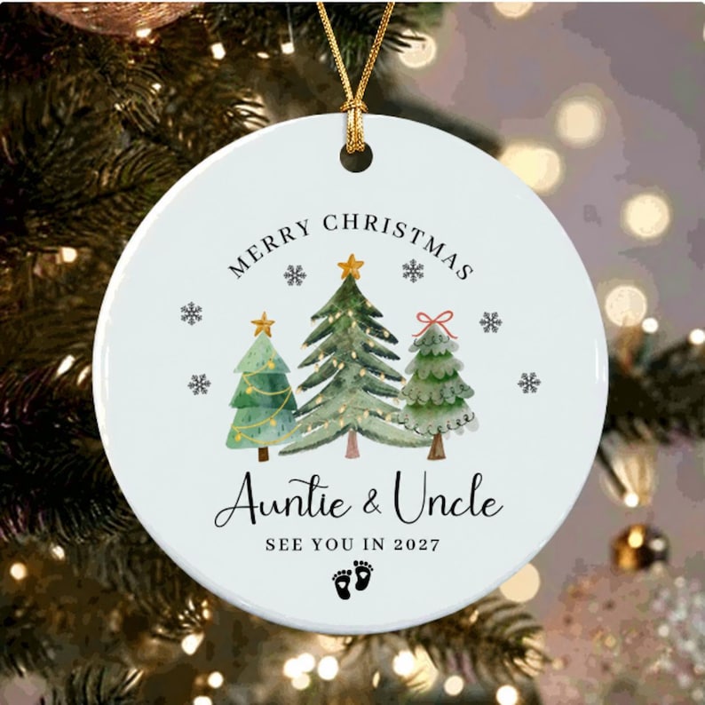 Auntie & Uncle Baby Announcement Ornament