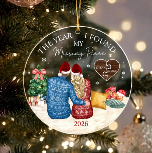 Missing Piece Couple Acrylic Ornament