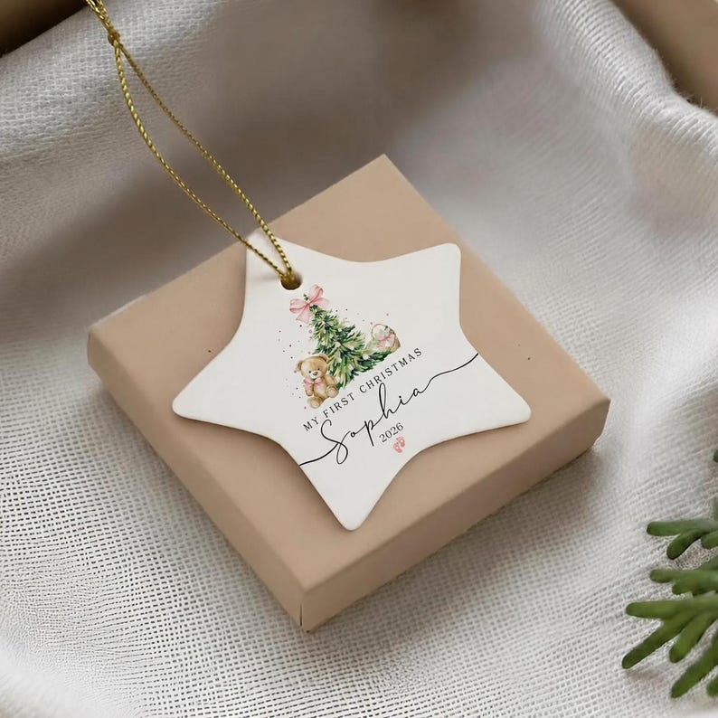 Personalized Baby First Christmas Star Ornament