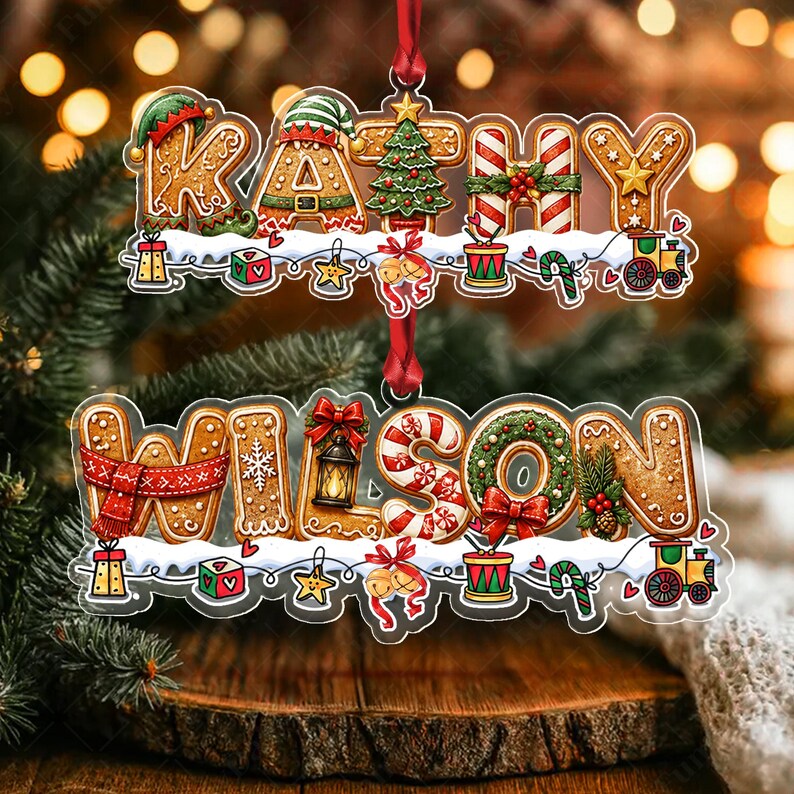 Personalized Gingerbread Alphabet Ornament