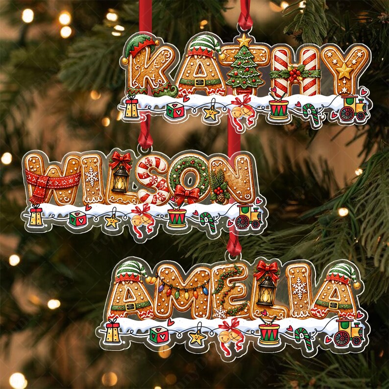 Personalized Gingerbread Alphabet Ornament