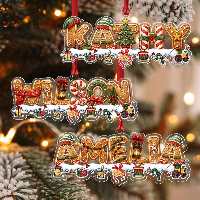 Personalized Gingerbread Alphabet Ornament