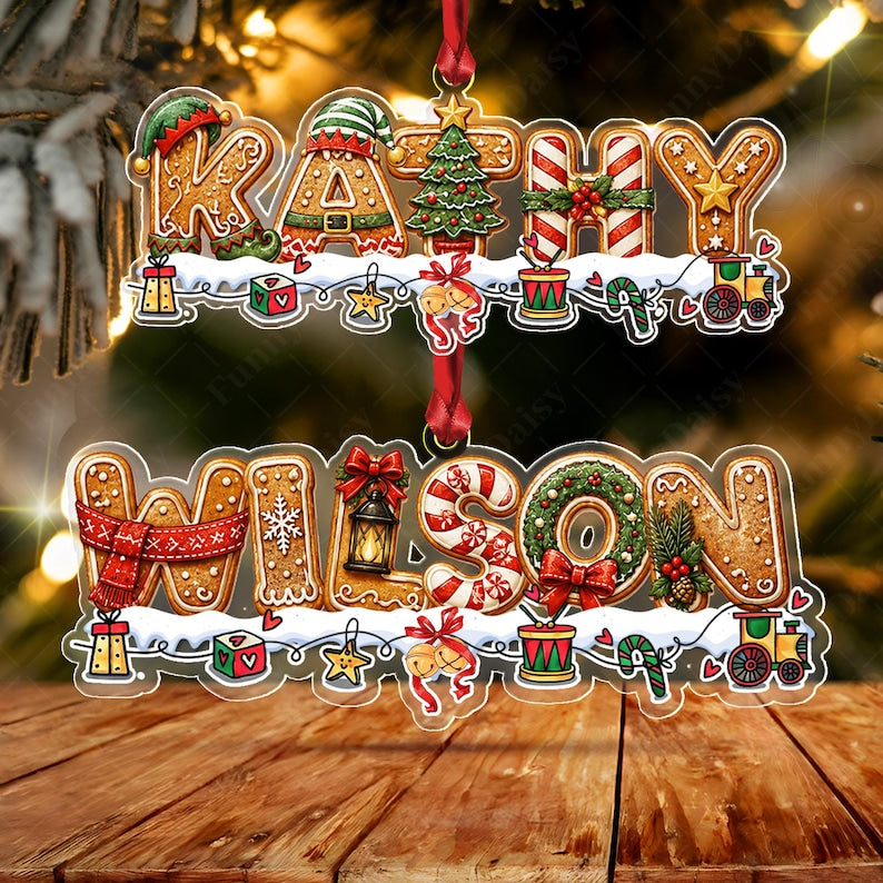 Personalized Gingerbread Alphabet Ornament