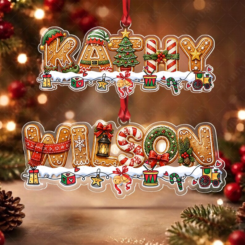 Personalized Gingerbread Alphabet Ornament