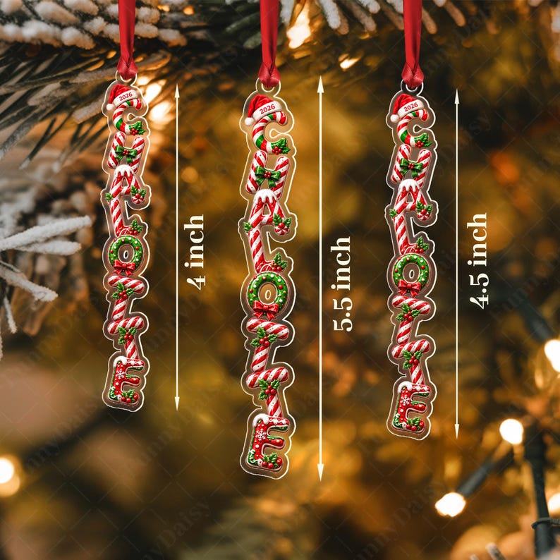 Gingerbread Letter Initial Acrylic Ornament