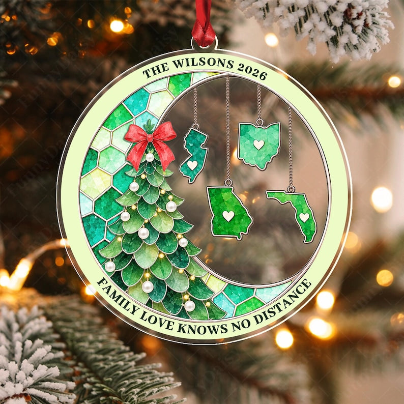 Love Knows No Distance Acrylic Ornament