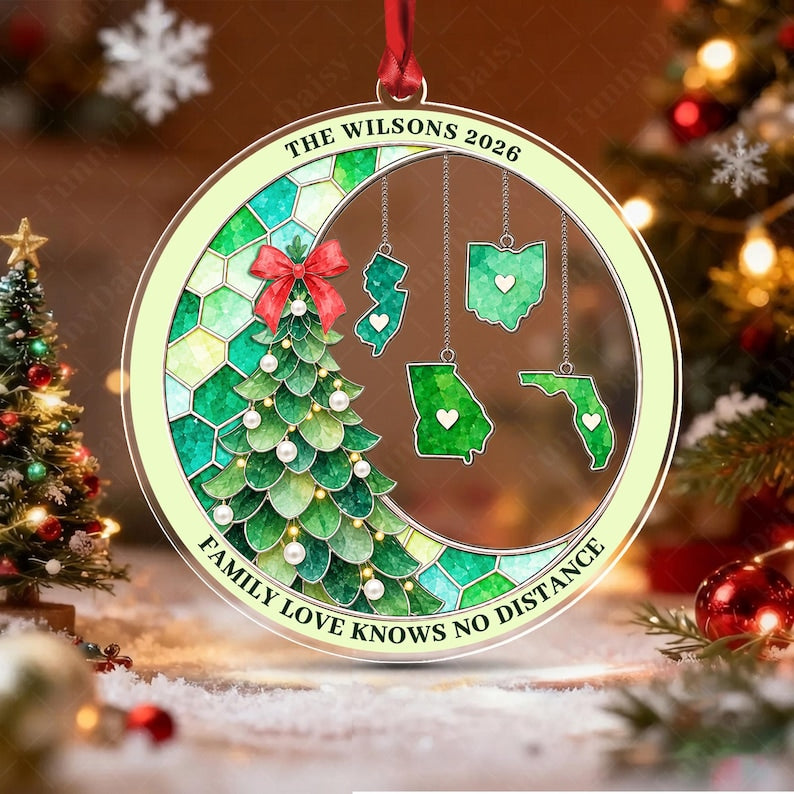 Love Knows No Distance Acrylic Ornament