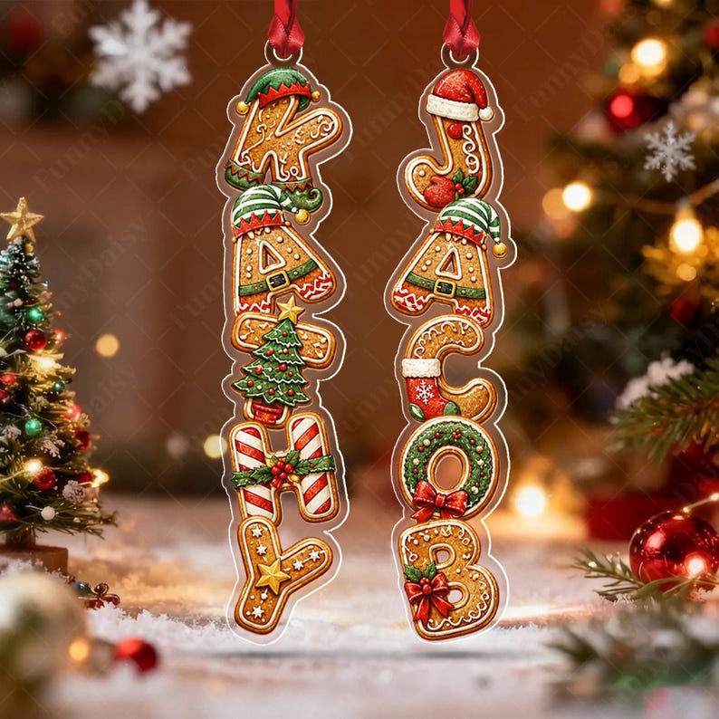 Kid Name Gingerbread Custom Shape Ornament