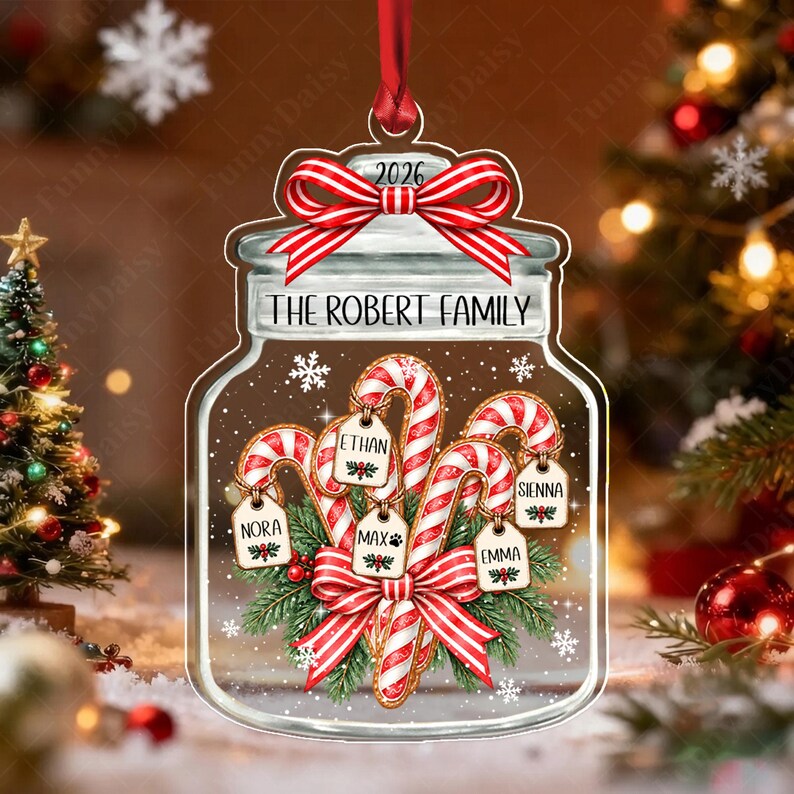 Family Candy Jar Name Ornament