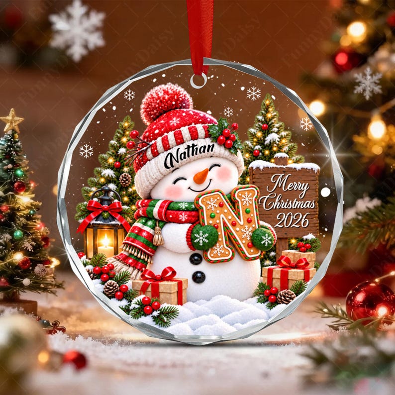 Gingerbread Snowman Kid Name Ornament