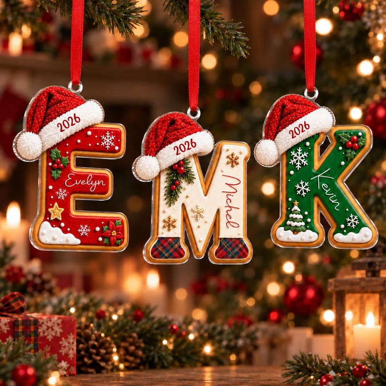 Gingerbread Initial Name Ornament