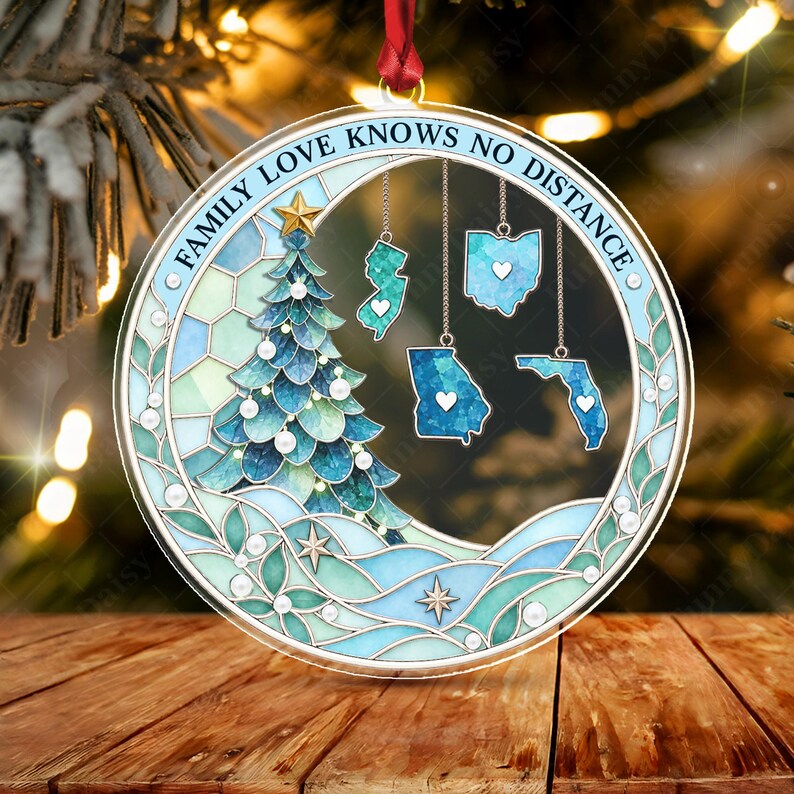 Long Distance State Acrylic Ornament