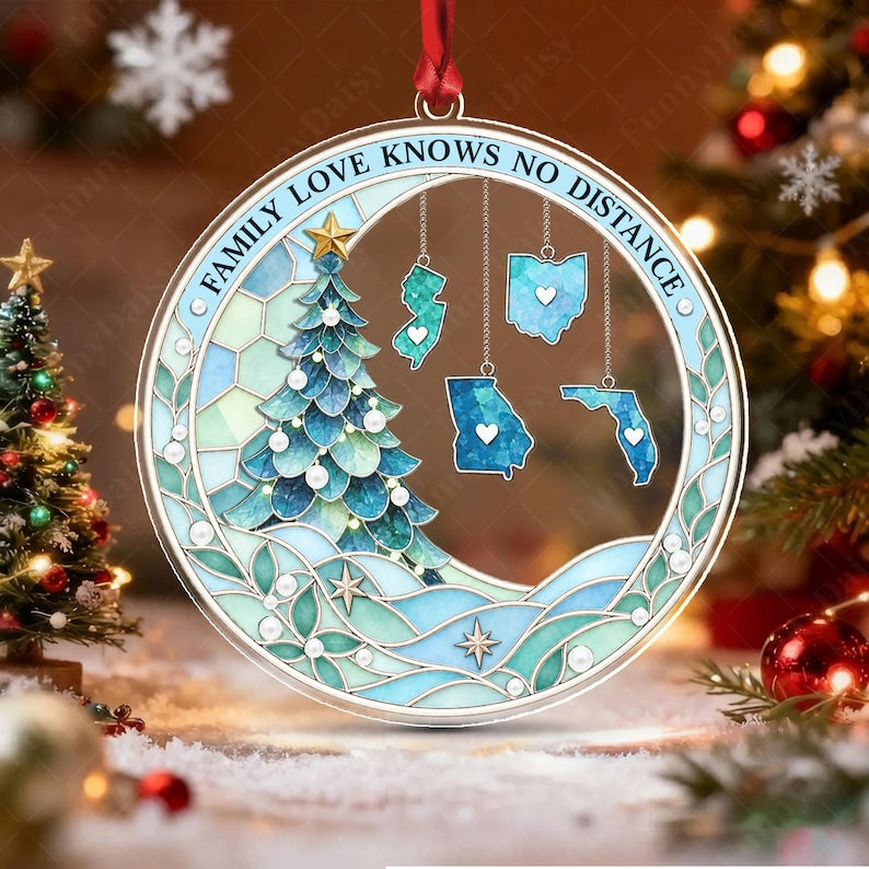 Long Distance State Acrylic Ornament
