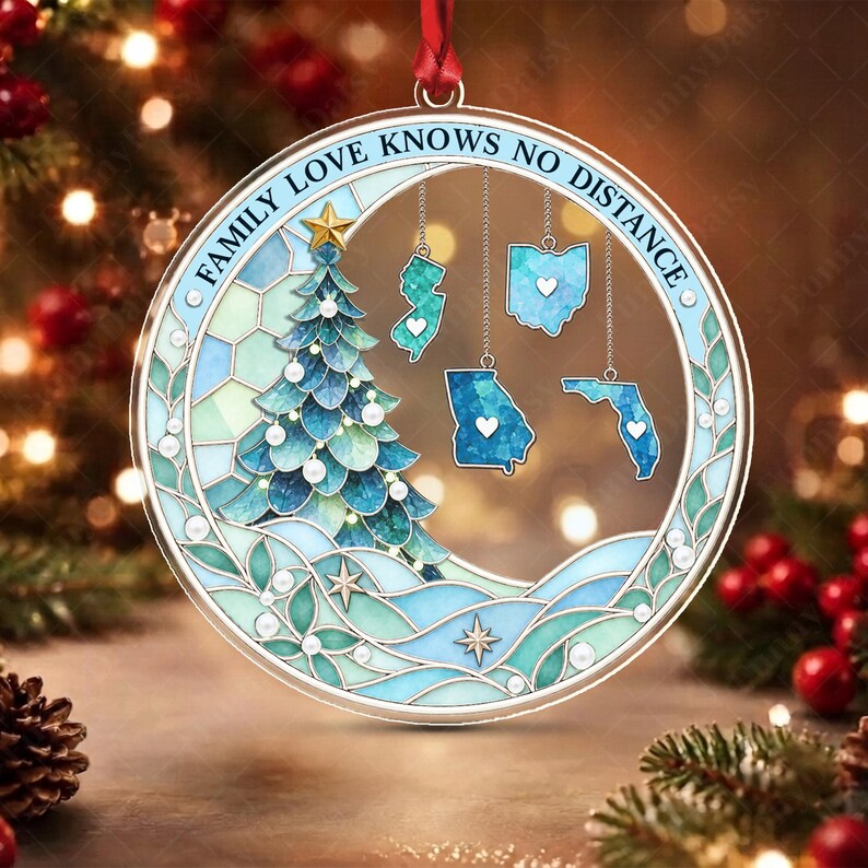 Long Distance State Acrylic Ornament