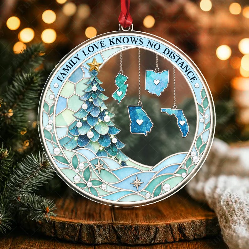 Long Distance State Acrylic Ornament