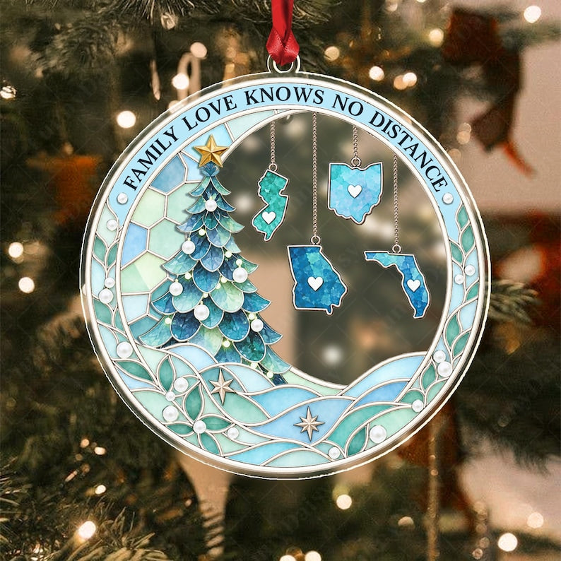Long Distance State Acrylic Ornament