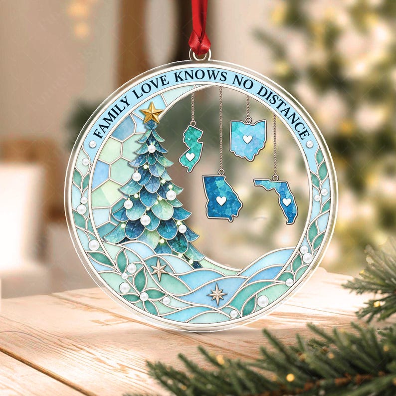 Long Distance State Acrylic Ornament