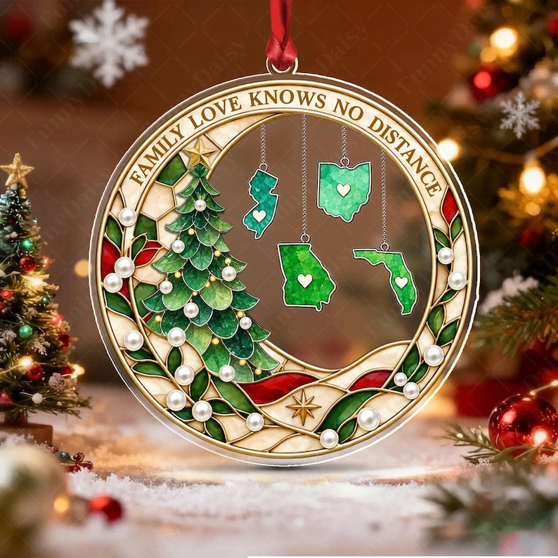 State & Country Long Distance Ornament