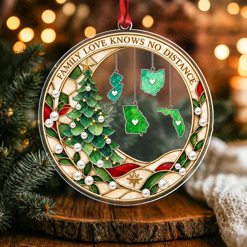 State & Country Long Distance Ornament