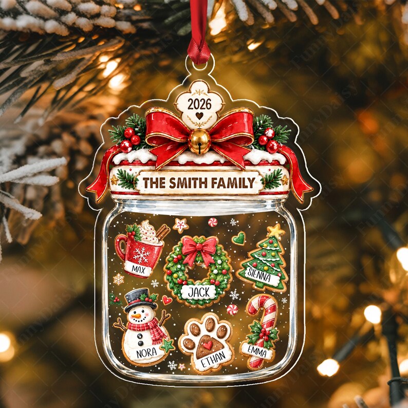 Gingerbread Cookie Family Name Ornament