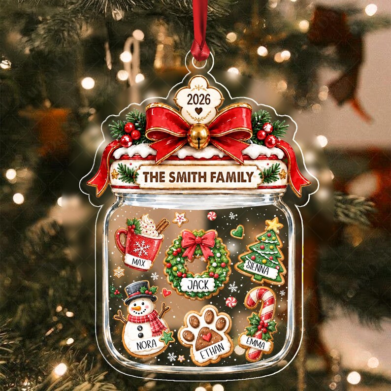 Gingerbread Cookie Family Name Ornament