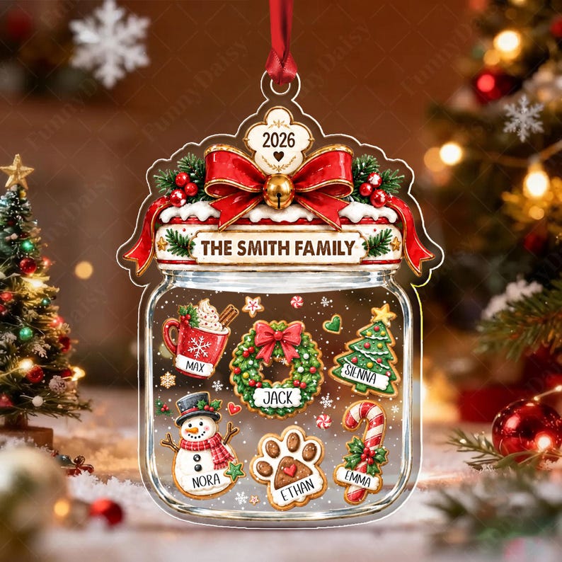 Gingerbread Cookie Family Name Ornament
