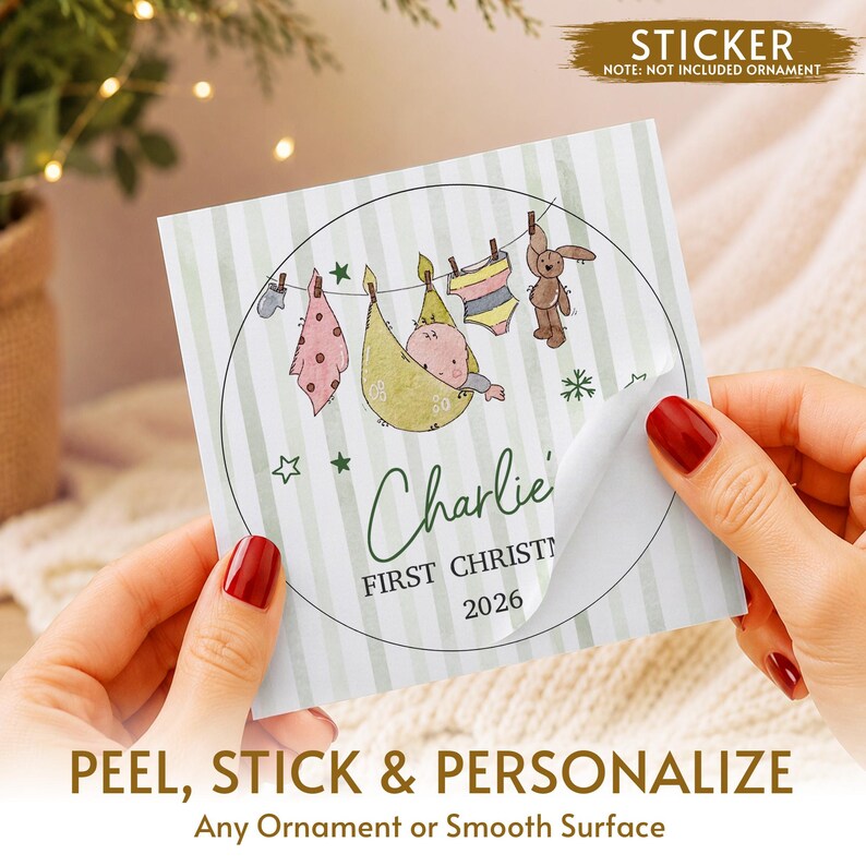 Hanging Baby Name Circle Ceramic Ornament