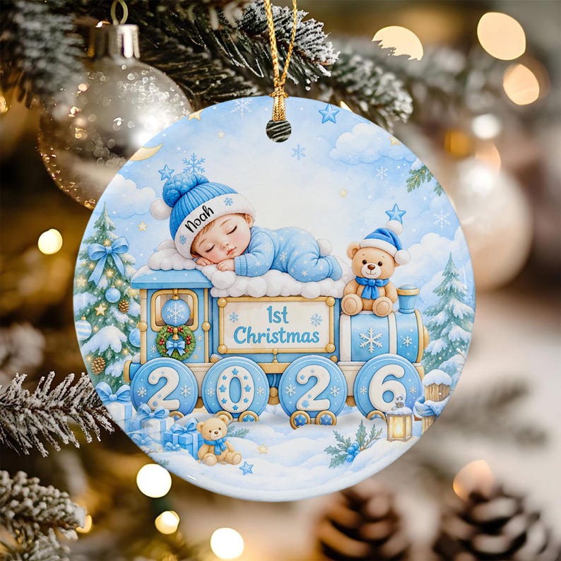 Sleeping Baby Girl Name Christmas Ornament