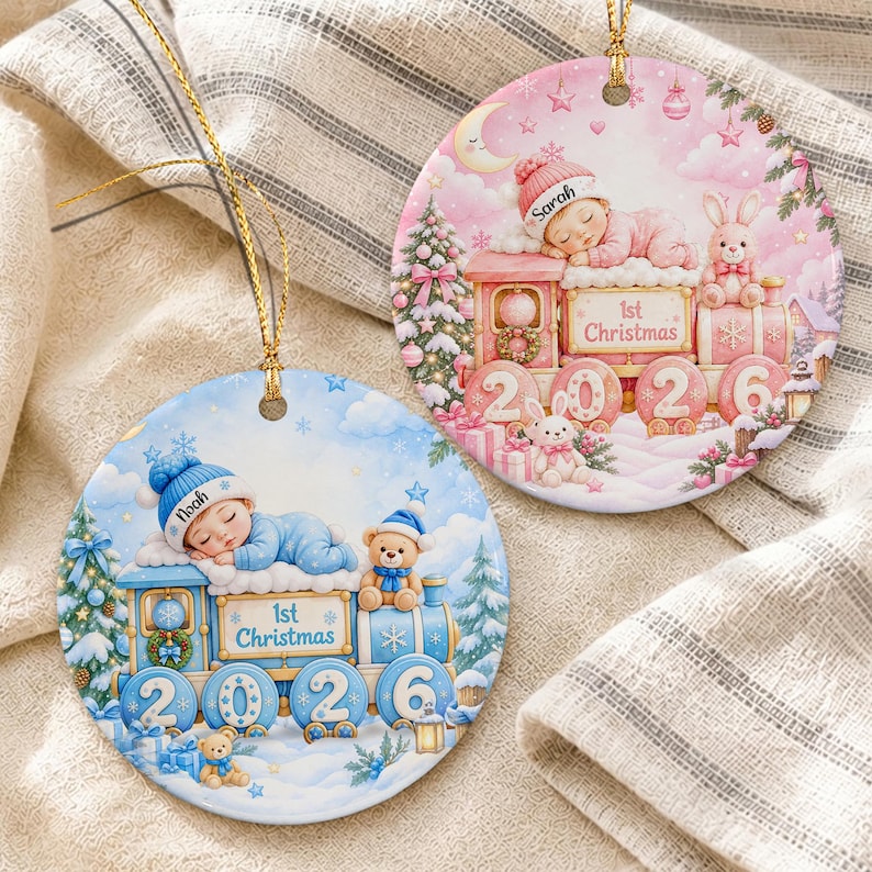 Sleeping Baby Girl Name Christmas Ornament