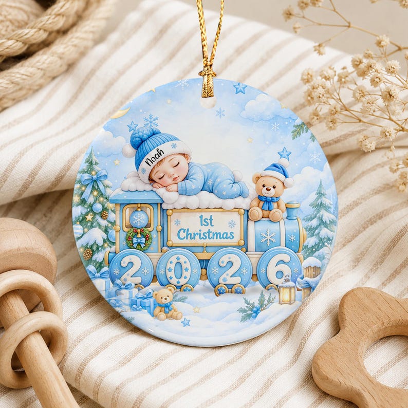 Sleeping Baby Girl Name Christmas Ornament